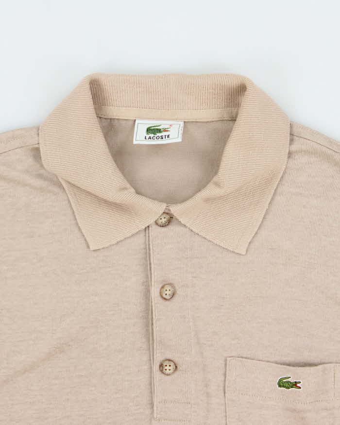 Vintage Y2K 00s Lacoste Pima Tan Short Sleeve Pocket Polo Shirt - M