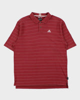 Vintage Y2K 00s Adidas ClimaLite Striped Embroidered Short Sleeve Polo Shirt - XL