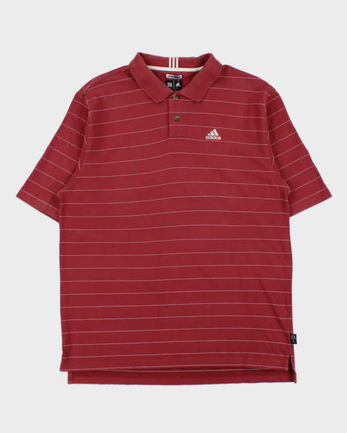 Vintage Y2K 00s Adidas ClimaLite Striped Embroidered Short Sleeve Polo Shirt - XL
