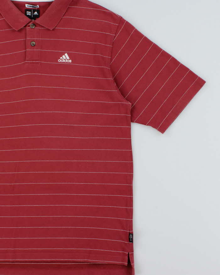 Vintage Y2K 00s Adidas ClimaLite Striped Embroidered Short Sleeve Polo Shirt - XL