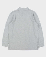 Vintage Y2K 00s Brooks Brothers Supima Slim Fit Marl Grey Layered Long Sleeve Polo Shirt - L