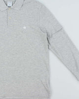 Vintage Y2K 00s Brooks Brothers Supima Slim Fit Marl Grey Layered Long Sleeve Polo Shirt - L