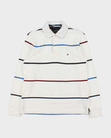 Vintage Y2K 00s Tommy Hilfiger Striped Long Sleeve Rugby Shirt - S