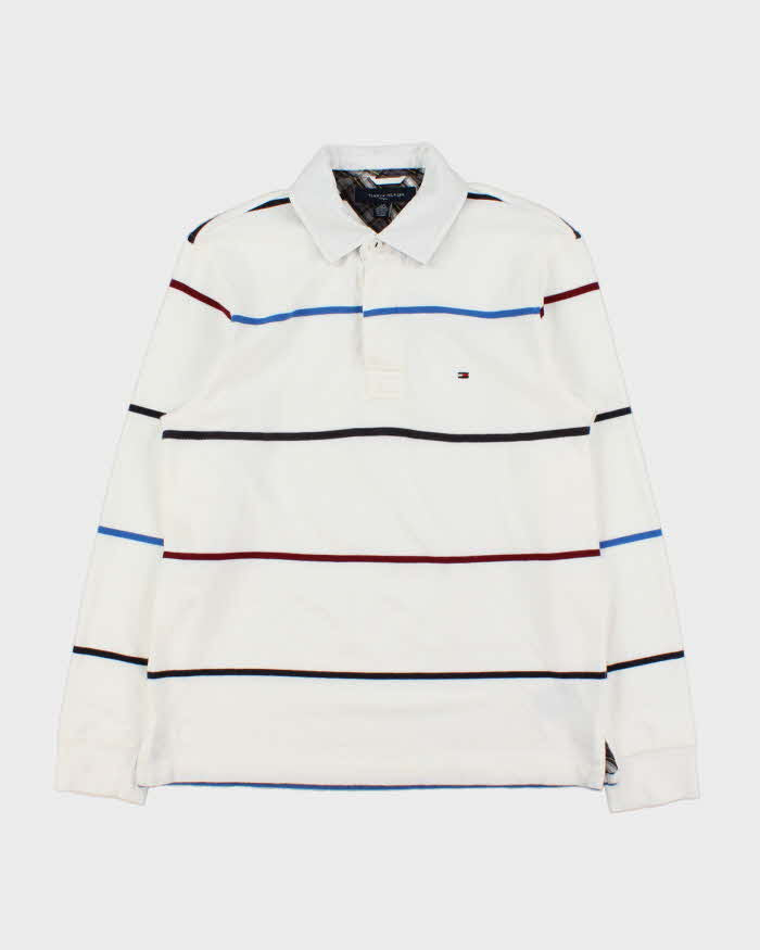 Vintage Y2K 00s Tommy Hilfiger Striped Long Sleeve Rugby Shirt - S