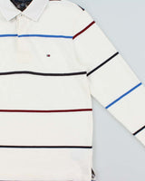 Vintage Y2K 00s Tommy Hilfiger Striped Long Sleeve Rugby Shirt - S