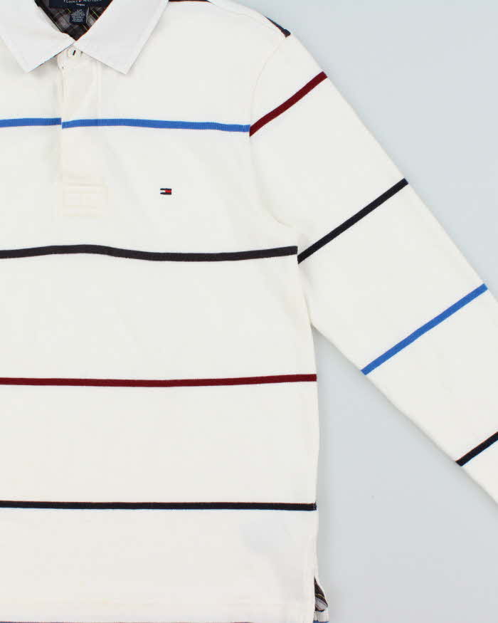 Vintage Y2K 00s Tommy Hilfiger Striped Long Sleeve Rugby Shirt - S