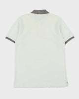 Vintage 1990s Yves Saint Laurent Striped Embroidered Short Sleeve Polo Shirt - XL
