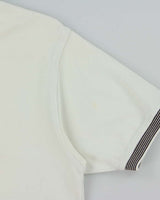 Vintage 1990s Yves Saint Laurent Striped Embroidered Short Sleeve Polo Shirt - XL