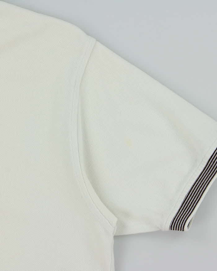 Vintage 1990s Yves Saint Laurent Striped Embroidered Short Sleeve Polo Shirt - XL