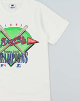 Vintage 1991 Atlanta Braves MLB National Champions Made In USA Single Stitch Crewneck T-Shirt - S