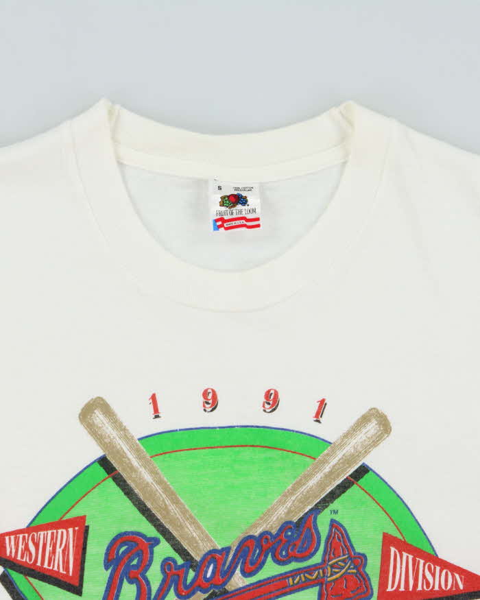 Vintage 1991 Atlanta Braves MLB National Champions Made In USA Single Stitch Crewneck T-Shirt - S