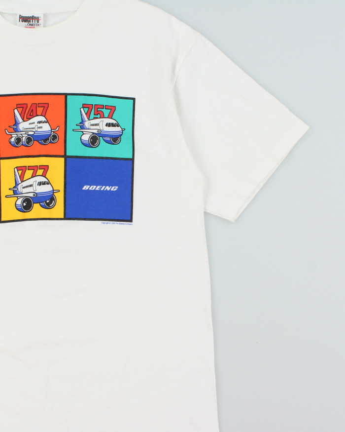 Vintage 1993 Boeing Promo Oneita PowerPro Made In USA Single Stitch Crewneck T-Shirt - L