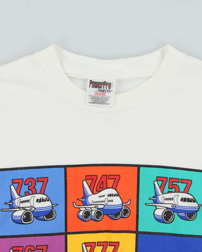 Vintage 1993 Boeing Promo Oneita PowerPro Made In USA Single Stitch Crewneck T-Shirt - L