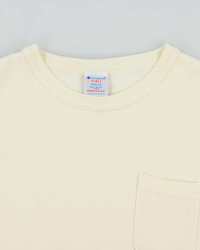 Vintage Champion T101 Heavyweight Jersey Made In USA Crewneck Pocket T-Shirt - M