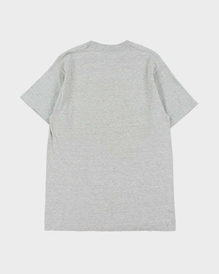 Vintage 1980s Oxford University Screen Stars Single Stitch Made In Ireland Marl Grey Crewneck T-Shirt - M