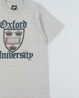 Vintage 1980s Oxford University Screen Stars Single Stitch Made In Ireland Marl Grey Crewneck T-Shirt - M