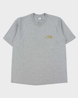 Vintage 1990s Hurley Surf Made In USA Marl Grey Single Stitch Crewneck T-Shirt - L