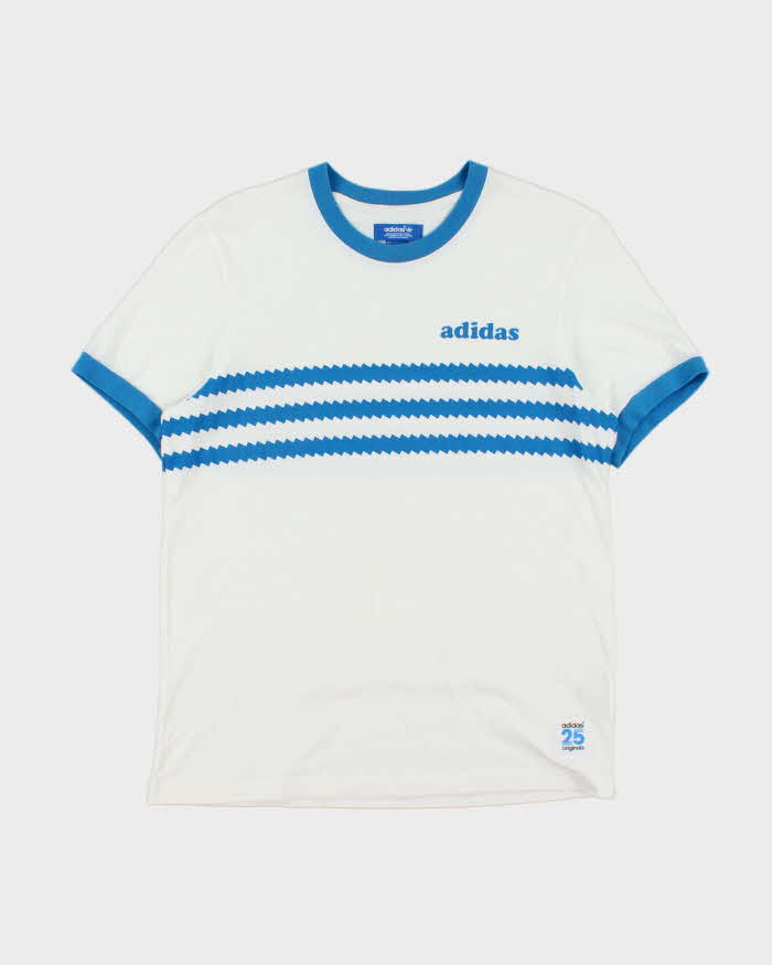 Vintage Adidas Originals Striped Two-Tone Crewneck Ringer T-Shirt - M