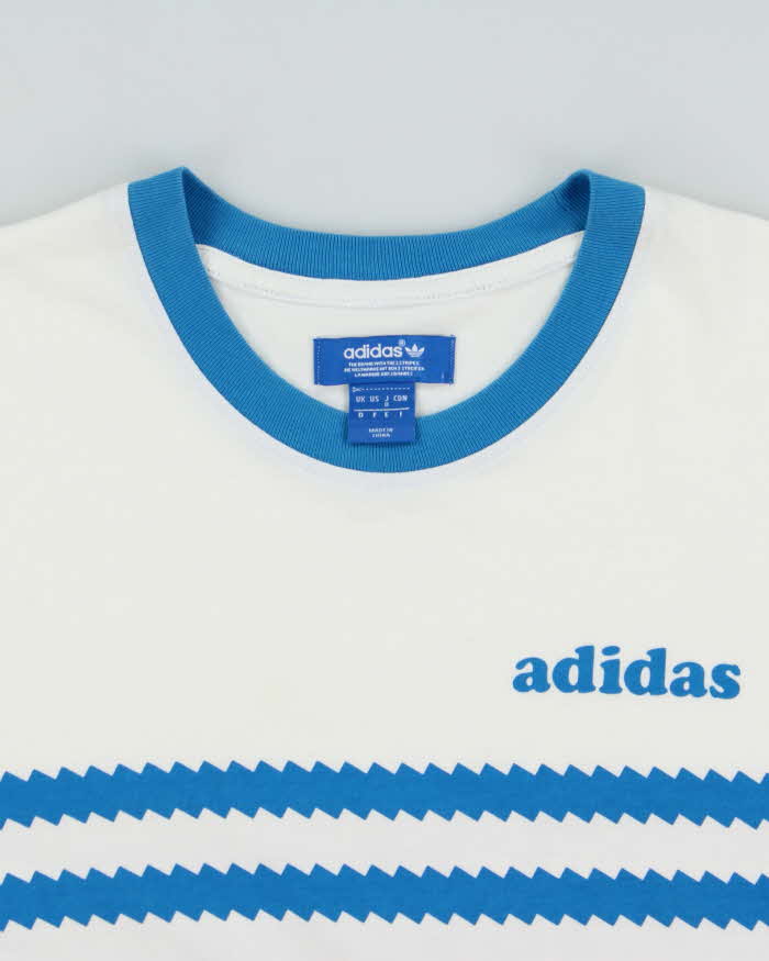 Vintage Adidas Originals Striped Two-Tone Crewneck Ringer T-Shirt - M