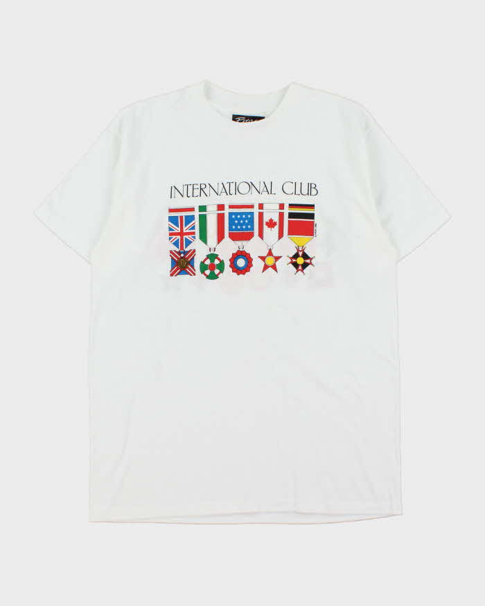 Vintage 1990 Fiori International Club Single Stitch Crewneck T-Shirt - L