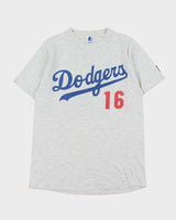 Vintage 1995 Starter LA Dodgers Hideo Nomo Marl Grey MLB Single Stitch Made In USA Crewneck T-Shirt - M