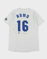 Vintage 1995 Starter LA Dodgers Hideo Nomo Marl Grey MLB Single Stitch Made In USA Crewneck T-Shirt - M