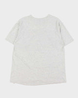 Vintage 1990s Oneita Power-T Made In USA Ben Davis Marl Grey Single Stitch Crewneck T-Shirt - L