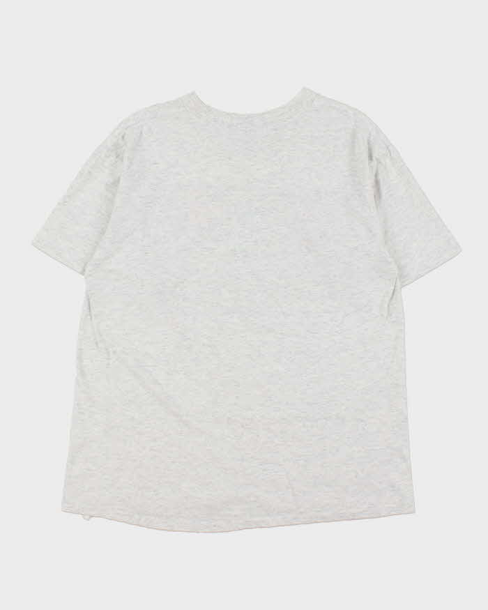 Vintage 1990s Oneita Power-T Made In USA Ben Davis Marl Grey Single Stitch Crewneck T-Shirt - L