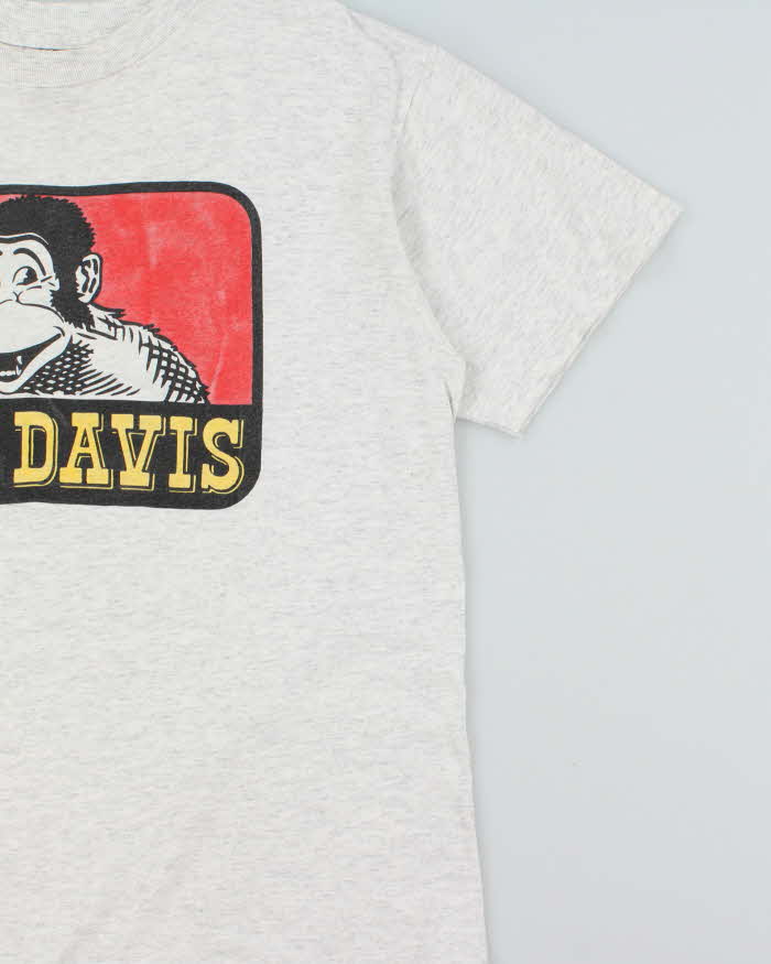 Vintage 1990s Oneita Power-T Made In USA Ben Davis Marl Grey Single Stitch Crewneck T-Shirt - L