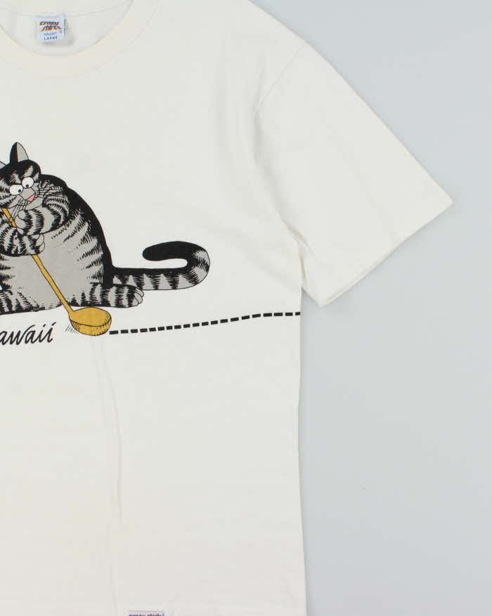 Vintage 1990s B. Killban Cats Hawaii Golf Crazy Shirts Made In USA Single Stitch Crewneck T-Shirt - L