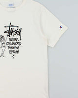 SP2015 Stussy x Champion World Tour Heavyweight Crewneck T-Shirt - L