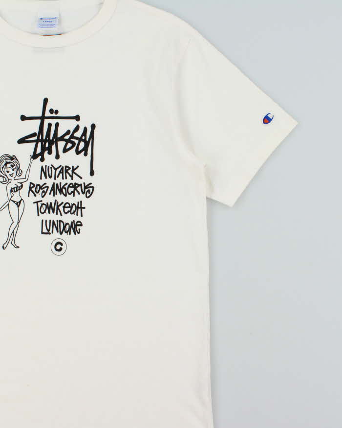 SP2015 Stussy x Champion World Tour Heavyweight Crewneck T-Shirt - L