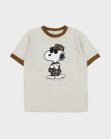 Vintage Y2K 00s Peanuts 'Sergeant Snoopy' Marl Grey Crewneck T-Shirt - M