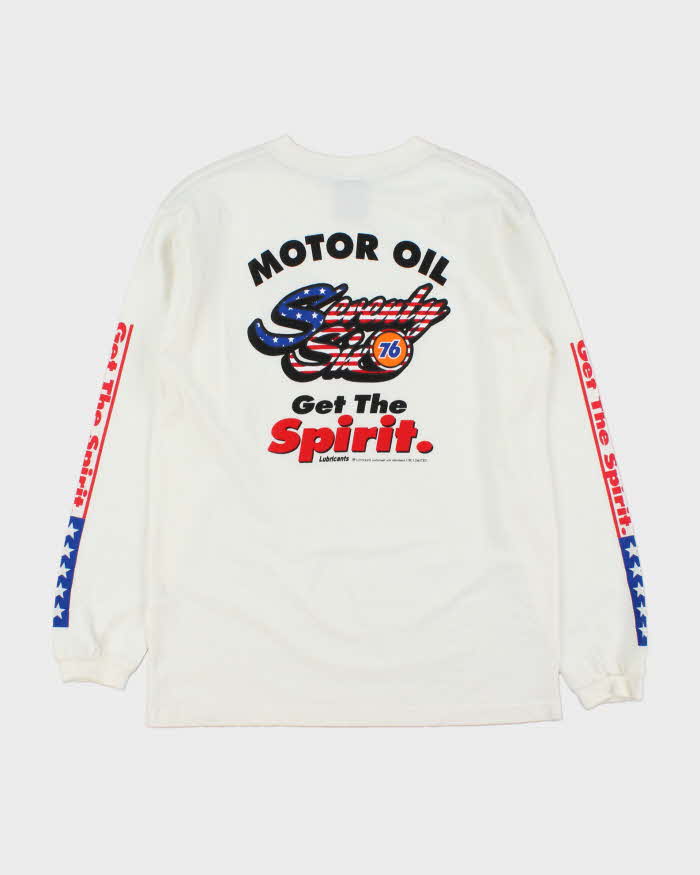 Vintage Y2K 00s 76 Lubricants Racing Motor Oil Crewneck Long Sleeve T-Shirt - L