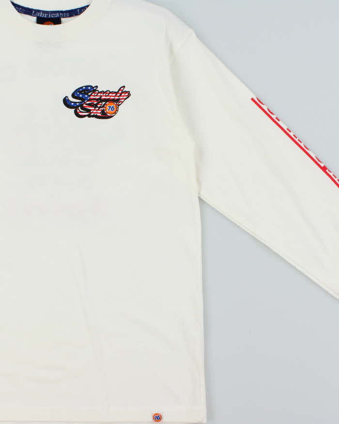 Vintage Y2K 00s 76 Lubricants Racing Motor Oil Crewneck Long Sleeve T-Shirt - L