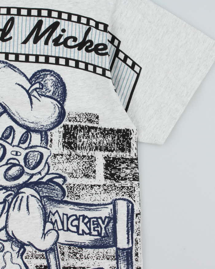 Vintage 1990s Disney 'Gems' Hollywood Mickey Marl Grey Single Stitch Crewneck T-Shirt - L