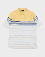 Vintage Y2K 00s Adidas Striped Embroidered Short Sleeve Polo Shirt - L