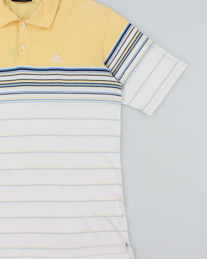 Vintage Y2K 00s Adidas Striped Embroidered Short Sleeve Polo Shirt - L