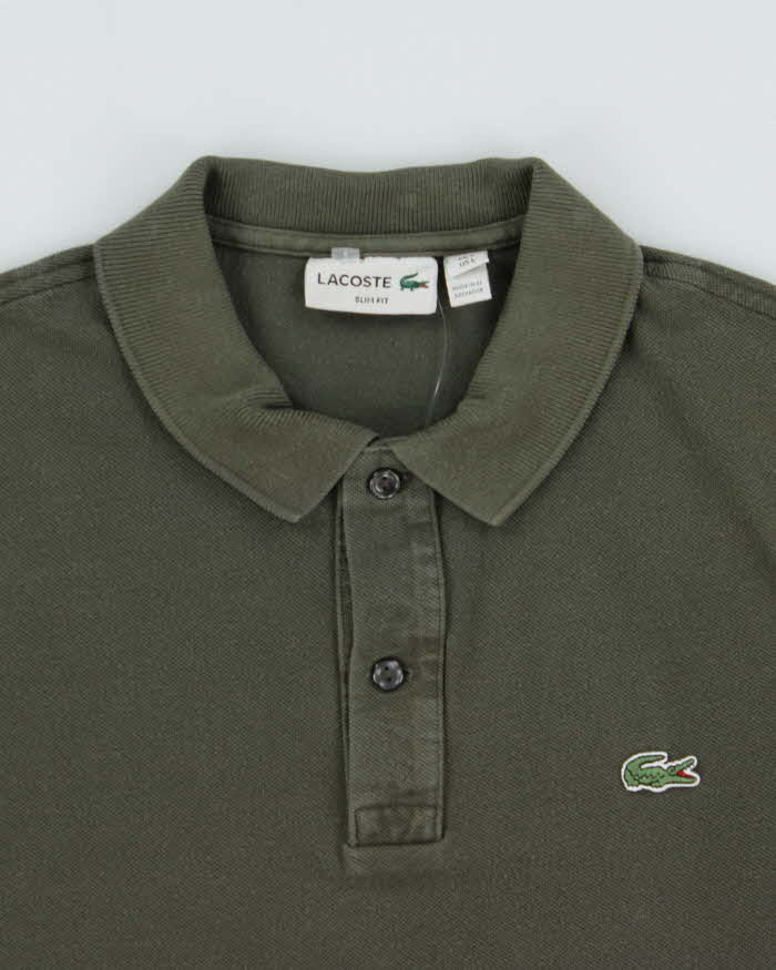 Vintage Lacoste Khaki Classic Croc Slim Fit Short Sleeve Polo Shirt - L