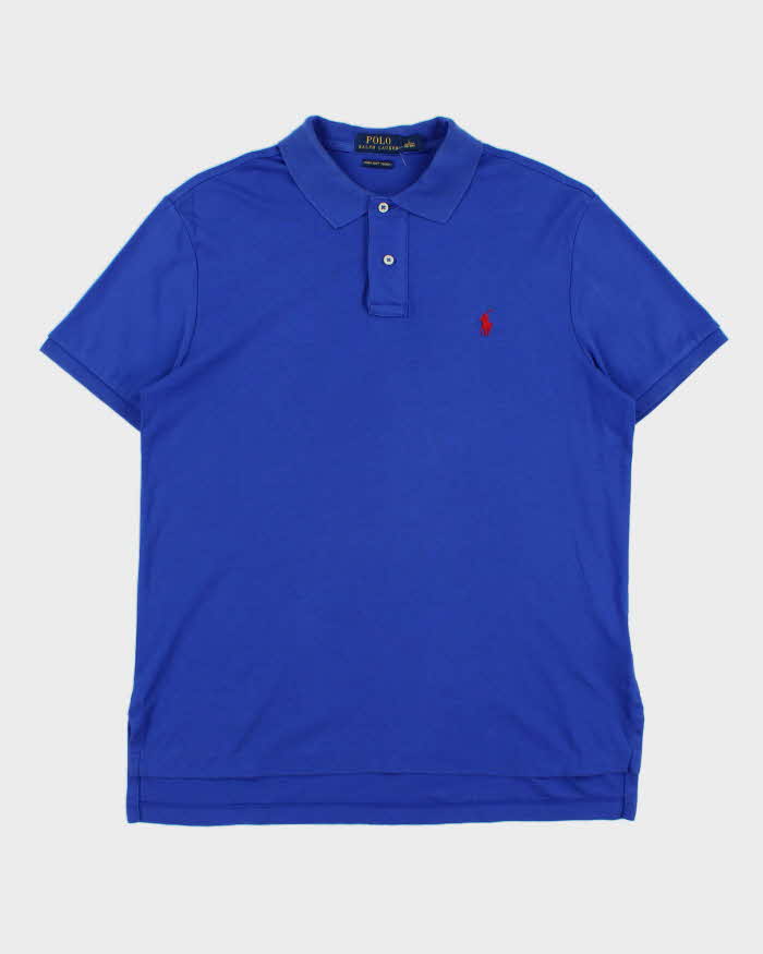 Vintage Polo Ralph Lauren Cobalt Prima Soft Touch Short Sleeve Polo Shirt - L