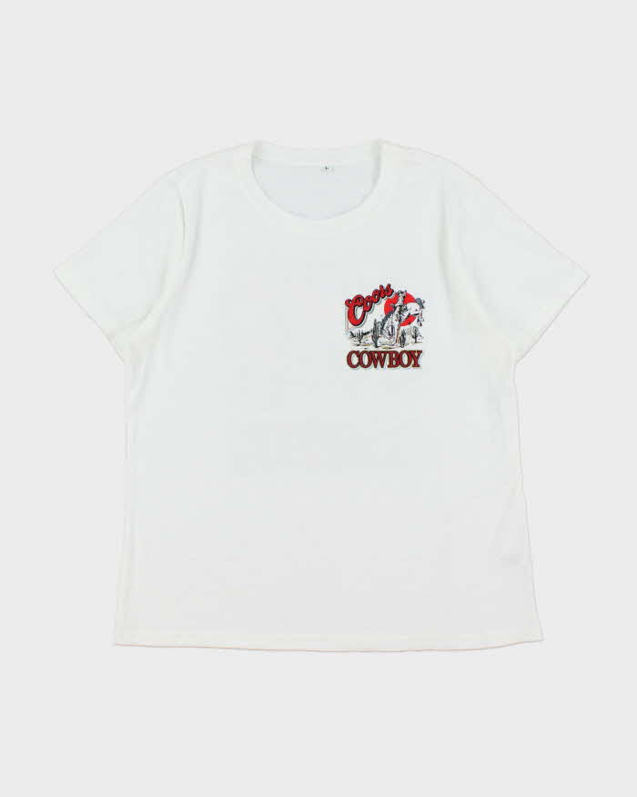 Vintage 00s Coors Cowboy Graphic Crewneck T-Shirt - L