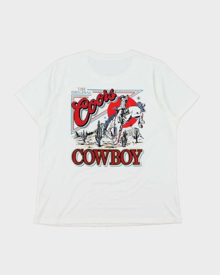 Vintage 00s Coors Cowboy Graphic Crewneck T-Shirt - L