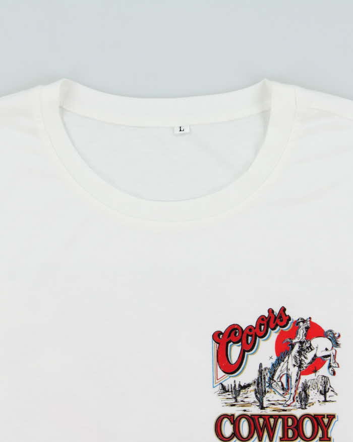 Vintage 00s Coors Cowboy Graphic Crewneck T-Shirt - L