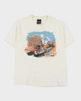 Vintage 2000 Harley Davidson x Looney Toons Hanes Beefy Made In USA Distressed Crewneck T-Shirt - L