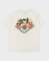 Vintage 2000 Harley Davidson x Looney Toons Hanes Beefy Made In USA Distressed Crewneck T-Shirt - L