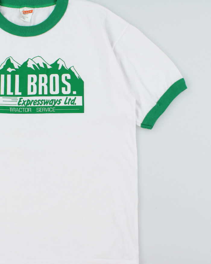 Vintage 1990s Hill Bros. Single Stitch Made In Canada Crewneck Ringer T-Shirt - M