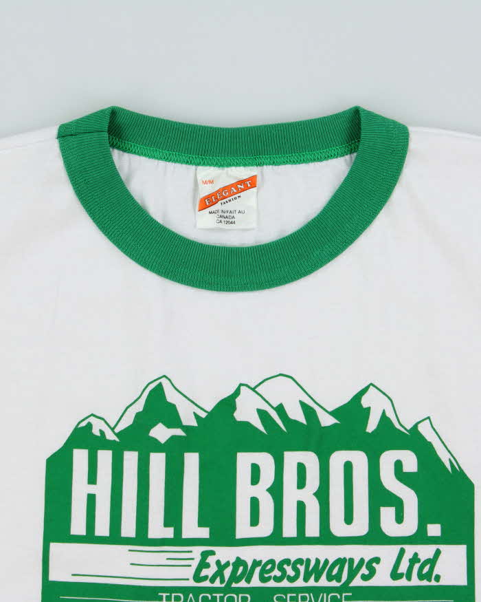 Vintage 1990s Hill Bros. Single Stitch Made In Canada Crewneck Ringer T-Shirt - M