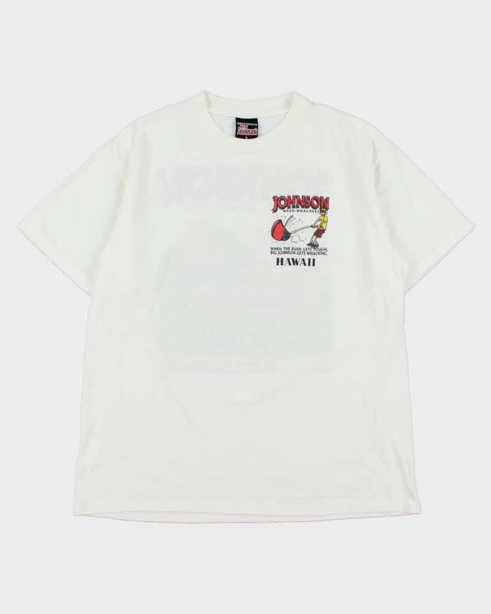 Vintage 1990s Big Johnson By Oneita Hawaii Weed-Whackers Single Stitch Made In USA Heavyweight Crewneck T-Shirt - L