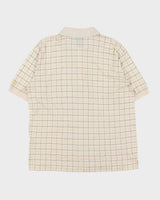 Vintage 1990s Hugo Boss Golf Tattersall Short Sleeve Polo Shirt - M