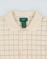Vintage 1990s Hugo Boss Golf Tattersall Short Sleeve Polo Shirt - M